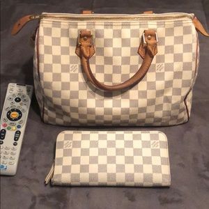 Damier Azur Speedy 30 and wallet